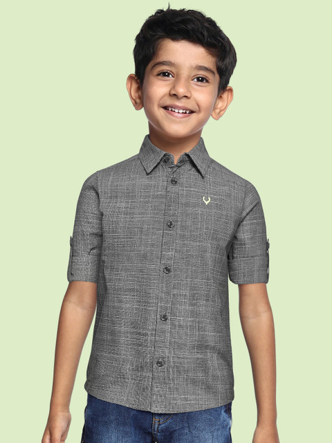 

Allen Solly Junior Boys Black & White Micro Checked Cotton Casual Shirt