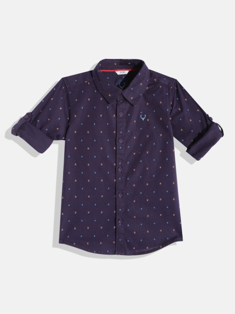 

Allen Solly Junior Boys Aubergine Micro Ditsy Geometric Print Cotton Shirt, Purple