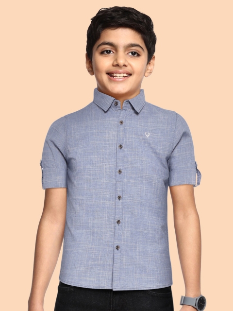 

Allen Solly Junior Boys Blue & White Checked Pure Cotton Casual Shirt