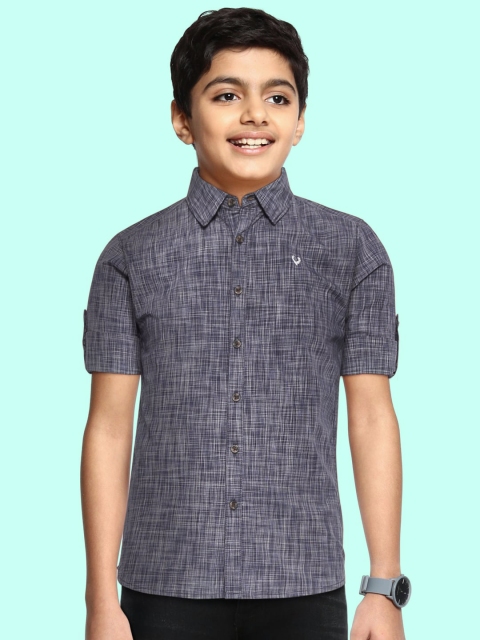 

Allen Solly Junior Boys Navy Blue & White Checked Pure Cotton Casual Shirt