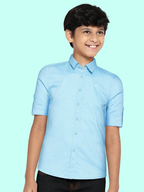 

Allen Solly Junior Boys Blue Solid Cotton Casual Shirt
