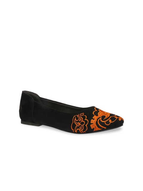 

Sanhose Women Black Embroidered Ballerinas