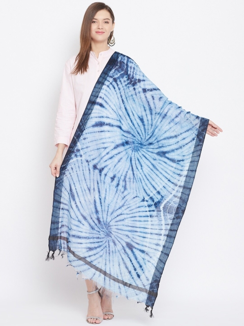 

Clora Creation Women Navy Blue & White Dyed Dupatta