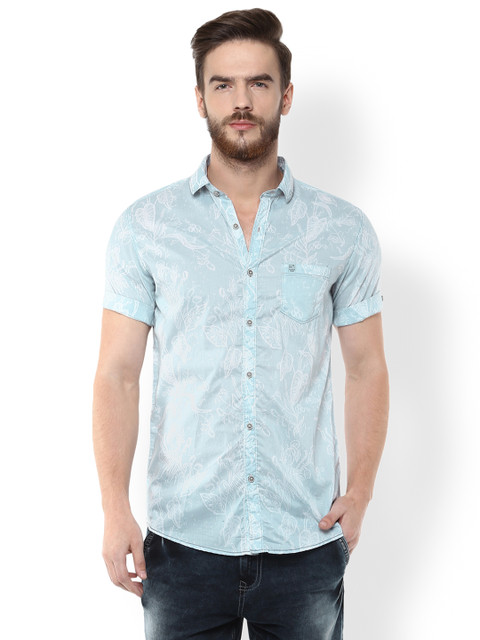 

Mufti Men Blue Slim Fit Printed Casual Shirt