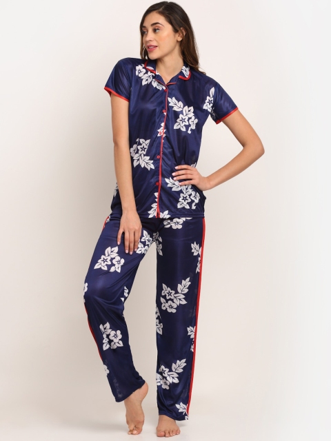 

Sidwa Women Blue & White Printed Night suit