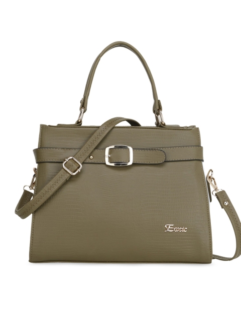 

Exotic Olive Green Structured Handheld Bag