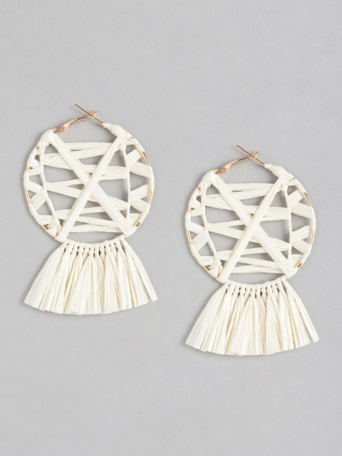

Blueberry White Gold-Plated Contemporary Tasseled Drop Earrings