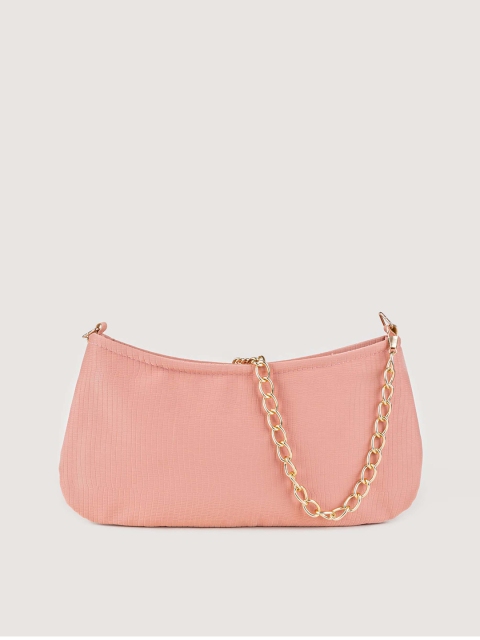 

Mesmerize Dahlia Pink Soft Matte Baguette Bag, Peach