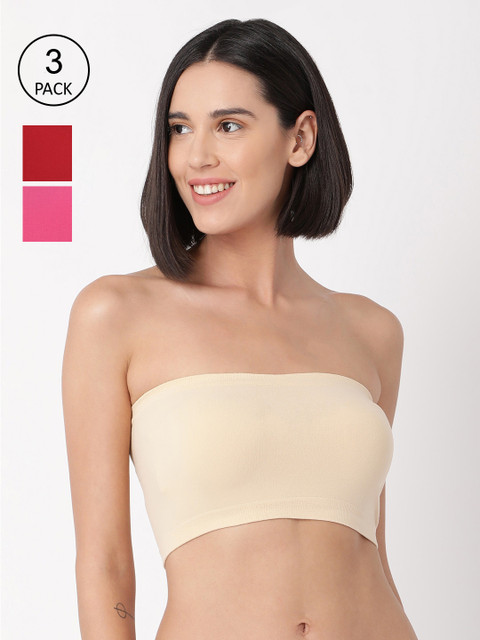 

GOLDSTROMS Women Pack of 3 Solid Cotton Camisoles, Beige