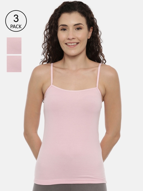 

GOLDSTROMS Women Pink Pack of 3 Solid Cotton Camisoles