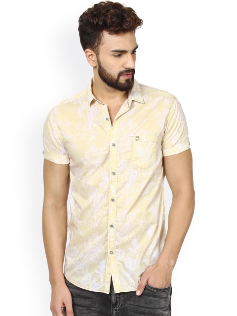 

Mufti Men Cream-Coloured Slim Fit Printed Casual Shirt