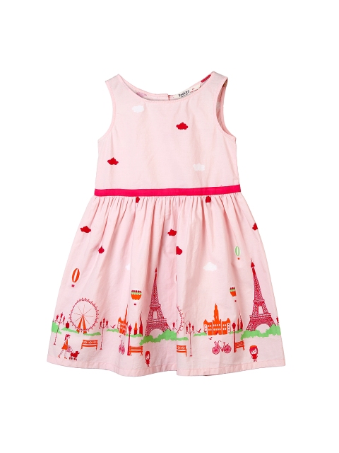 

Beebay Girls Pink Printed A-Line Dress