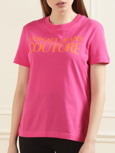 

Versace Jeans Couture Women Fuschia Brand Logo T-shirt, Fuchsia