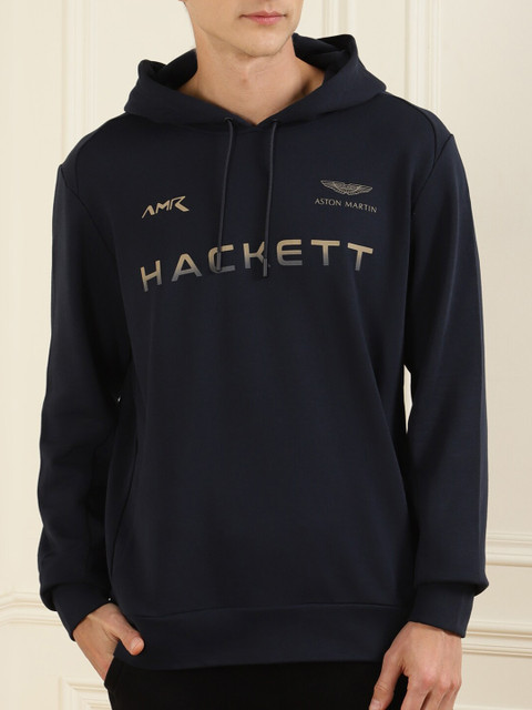 

HACKETT LONDON Men Navy Blue Hooded Sweatshirt