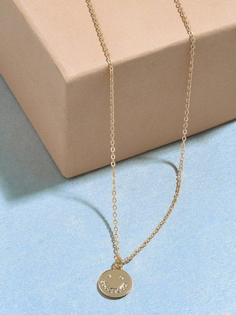 

Accessorize Women Gold Crystal Smiley Pendant Necklace