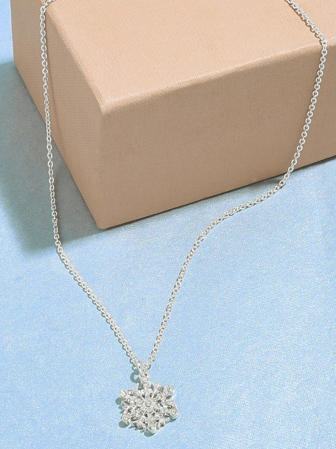 

Accessorize Women Carded Silver Gifting Sparkle Snowflake Pendant Necklace