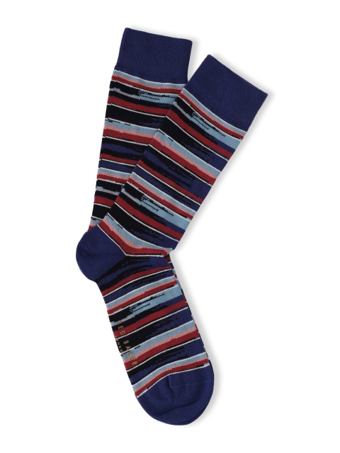 

Ted Baker Men Blue & Red Striped Pure Cotton Calf-Length Socks
