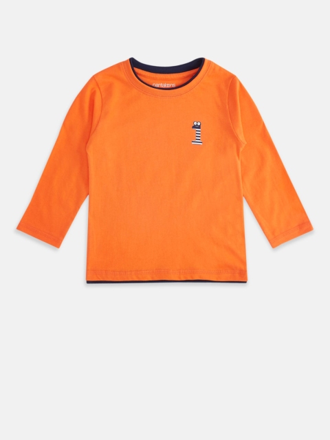 

Pantaloons Baby Boys Orange Pure Cotton T-shirt