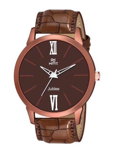 

HAMT Men Brown Brass Printed Dial & Brown Straps Analogue Watch