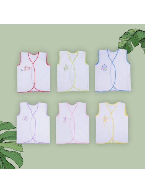

Baby Moo Pack Of 6 Self-Design Pure Cotton Jhablas, Pink