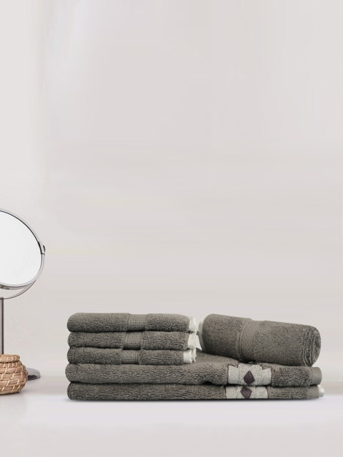 

LUSH & BEYOND Grey Solid 500 GSM Pure Cotton Towel Set