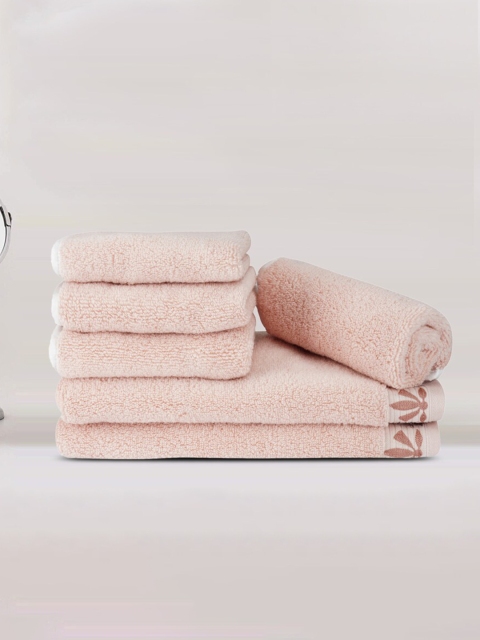 

LUSH & BEYOND Set Of 8 Beige Solid 500 GSM Pure Cotton Towels