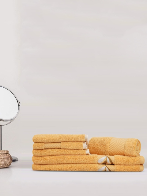 

LUSH & BEYOND Orange Solid Pure Cotton 500 GSM Towel Set