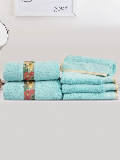 

LUSH & BEYOND Blue Set Of 3 Solid Bath Towel With Hand Towel Set