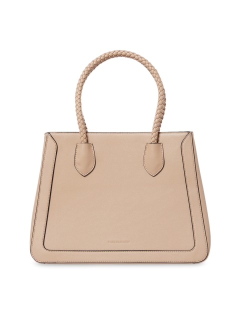 

Forever New Beige PU Structured Shoulder Bag with Tasselled