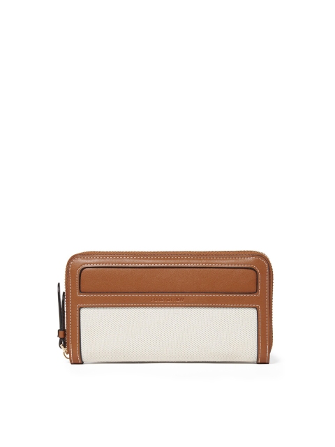 

Forever New Women Brown Colourblocked PU Zip Around Wallet