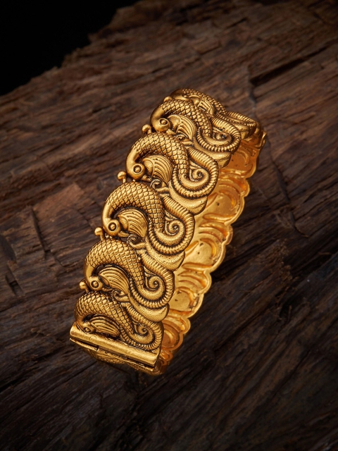 

Kushal's Fashion Jewellery Gold-Plated Peacock Detail Bangle