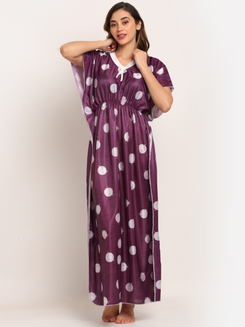 

Sidwa Purple Printed Maxi Nightdress