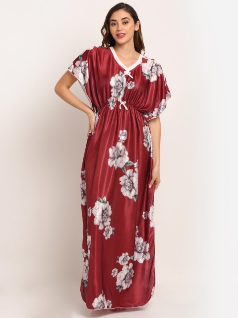 

Sidwa Maroon Printed Maxi Nightdress