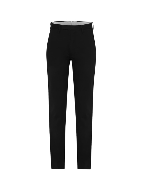 

Polo Ralph Lauren Men Black Solid Mid-Rise Regular-Fit Zip Pure Cotton Trousers
