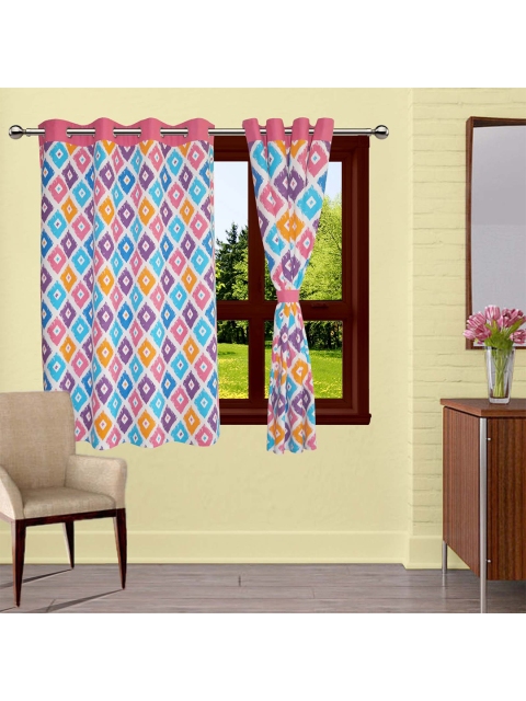 

Lushomes Multi Color Geometric Printed Single Cotton Window Curtain