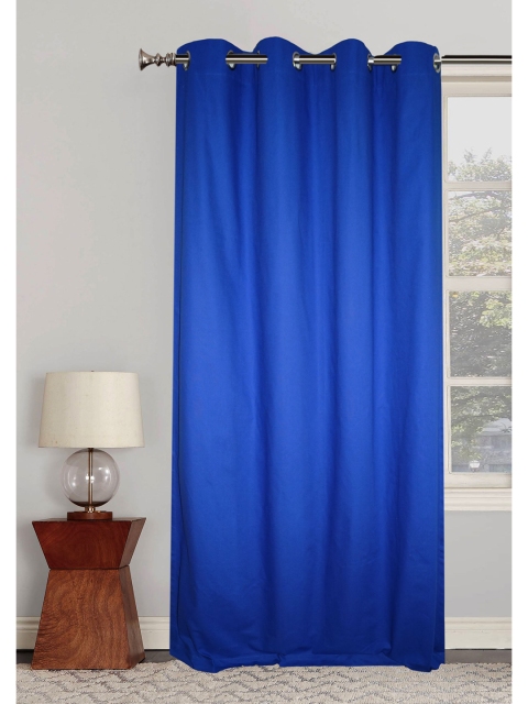

Lushomes Blue Solid Door Curtain