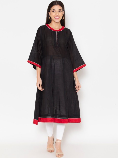 

Ekmatra Women Black Flared Sleeves Kurta