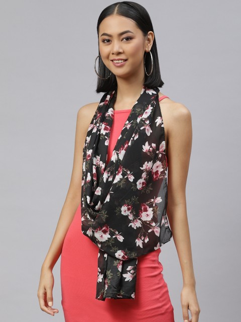 

WEAVERS VILLA Women Black Printed Scarf