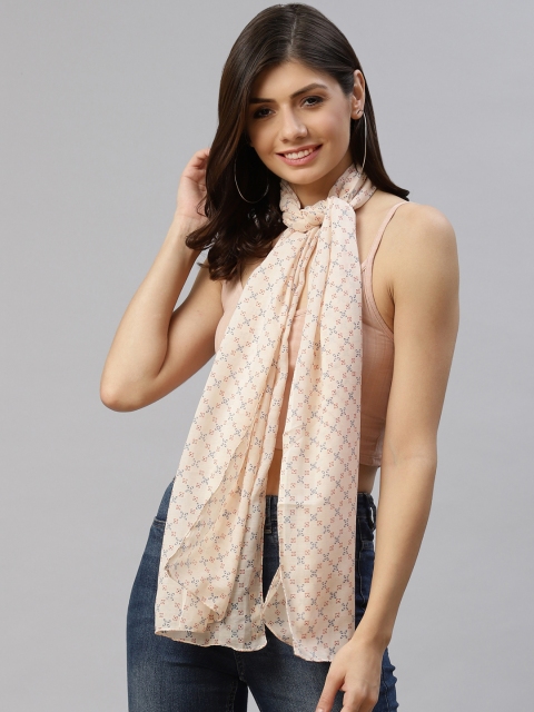 

WEAVERS VILLA Women Beige Printed Scarf