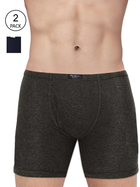 

Pepe Jeans Men Pack Of 2 Solid Trunks, Charcoal