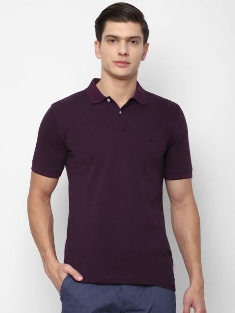 

Allen Solly Men Purple Polo Collar Cotton T-shirt
