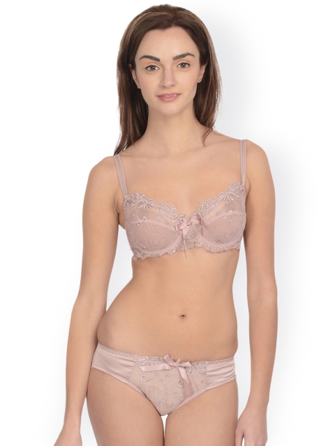 

Da Intimo Beige Lace Lingerie Set DI-803