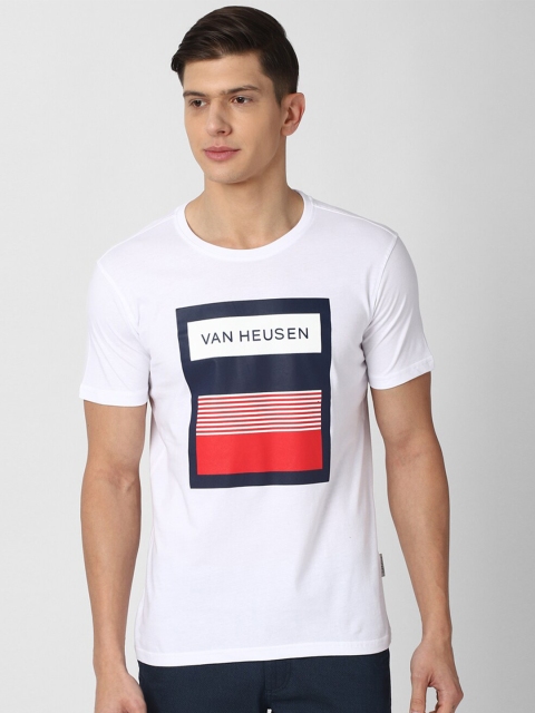 

Van Heusen Sport Men White Typography Printed Pockets T-shirt