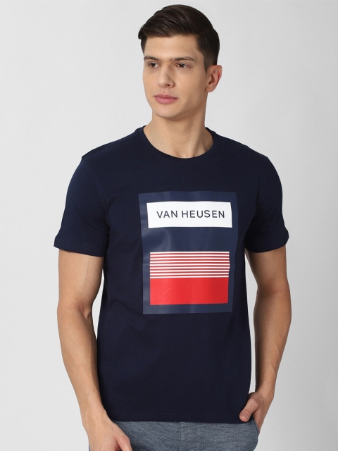

Van Heusen Sport Men Navy Blue Printed Applique T-shirt