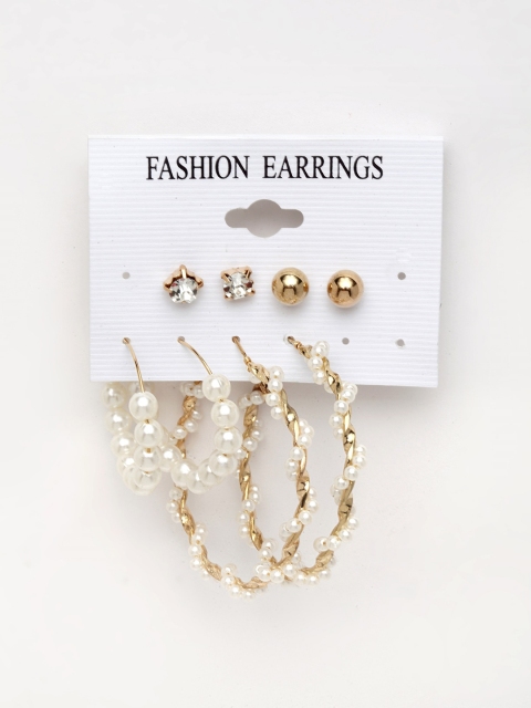 

Archies Gold-Toned White Pearl-Studded Jewellery Set