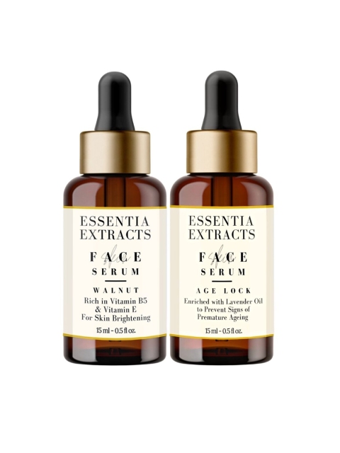 

ESSENTIA EXTRACTS Set of Walnut & Age Lock Face Serums - 15 ml Each, Off white
