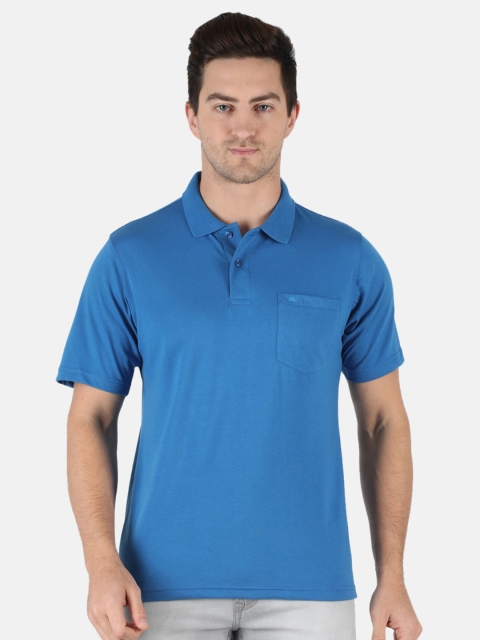 

Monte Carlo Men Blue Polo Collar T-shirt