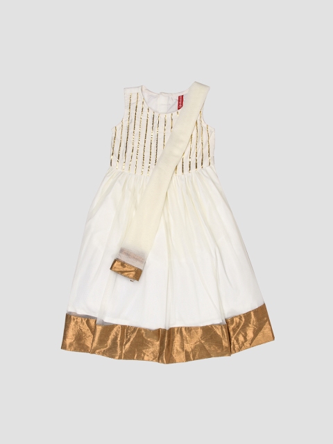 

Ethnicity Girls Off White Dress With Duppatta