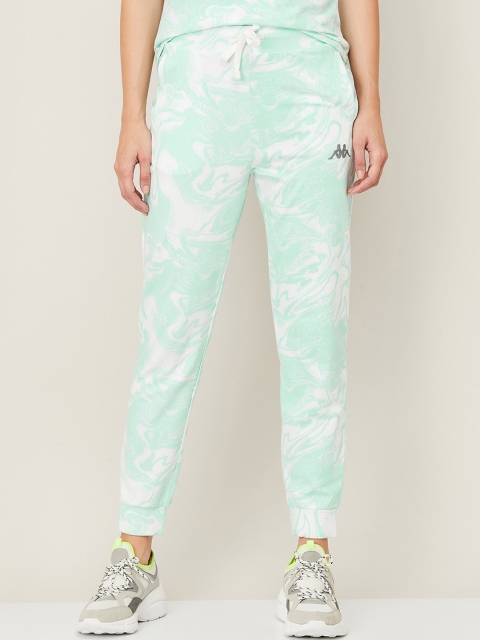 

Kappa Women Mint Green Abstract Printed Slim Fit Joggers Trousers