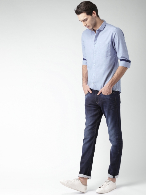 

Mast & Harbour Men Blue Printed Casual Shirt
